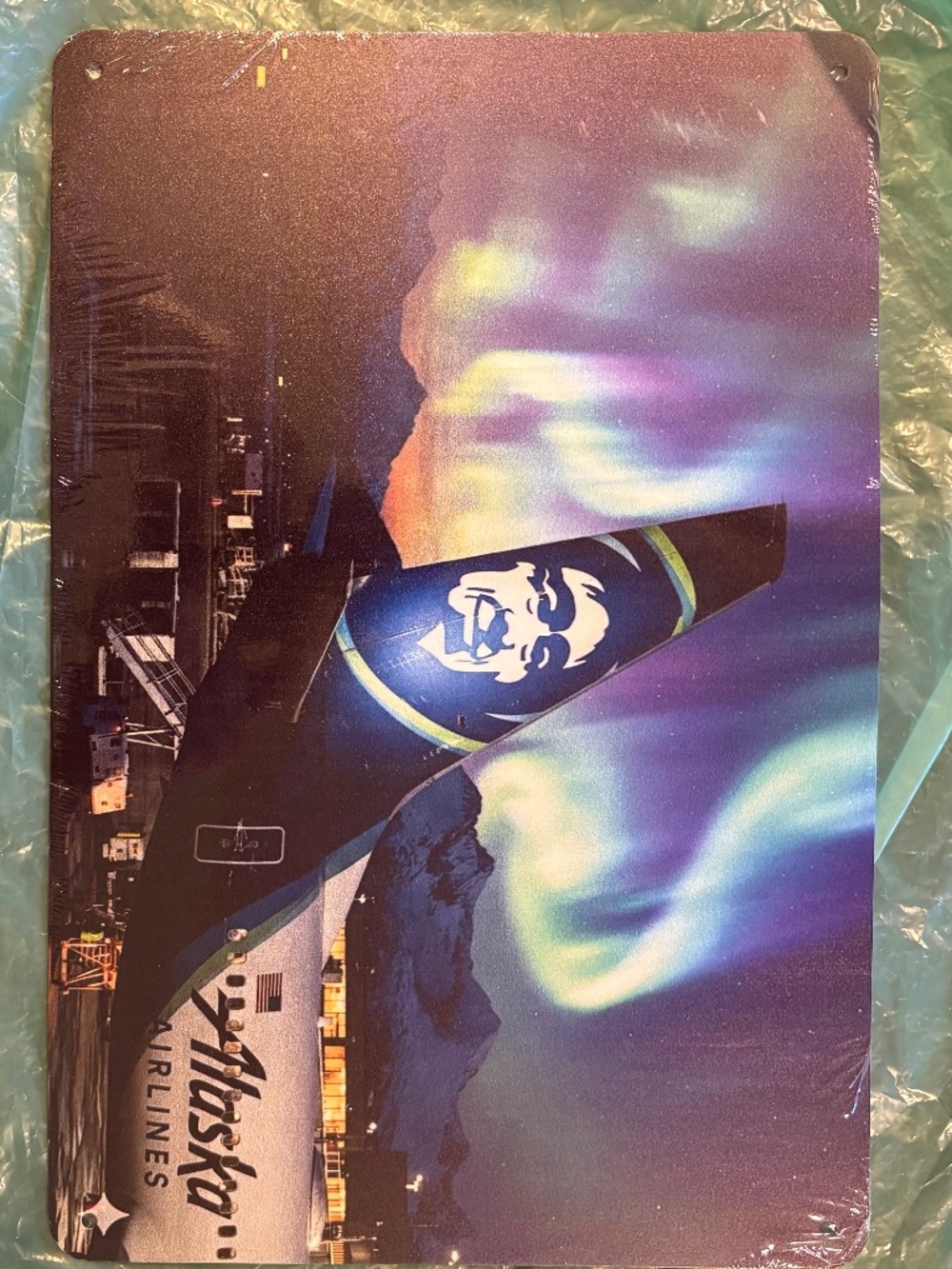 ALASKA AIRLINES Advertising Sign Airport Wall Decor Aluminum Sign 12” X 8”